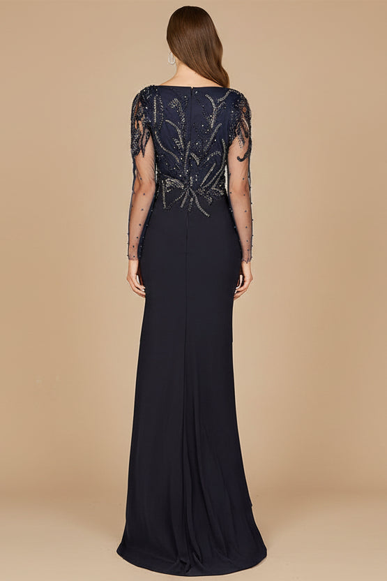 Long Sleeve Knit Gown - JUSTLUXURY