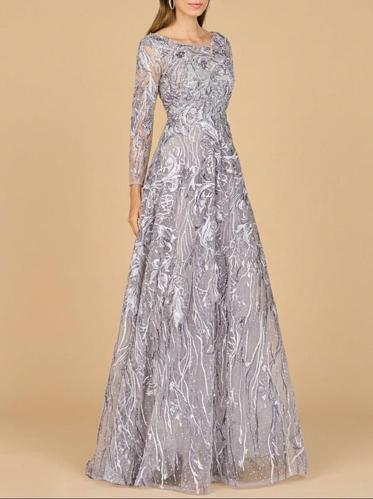 Long Sleeve Modest A-line Gown - JUSTLUXURY