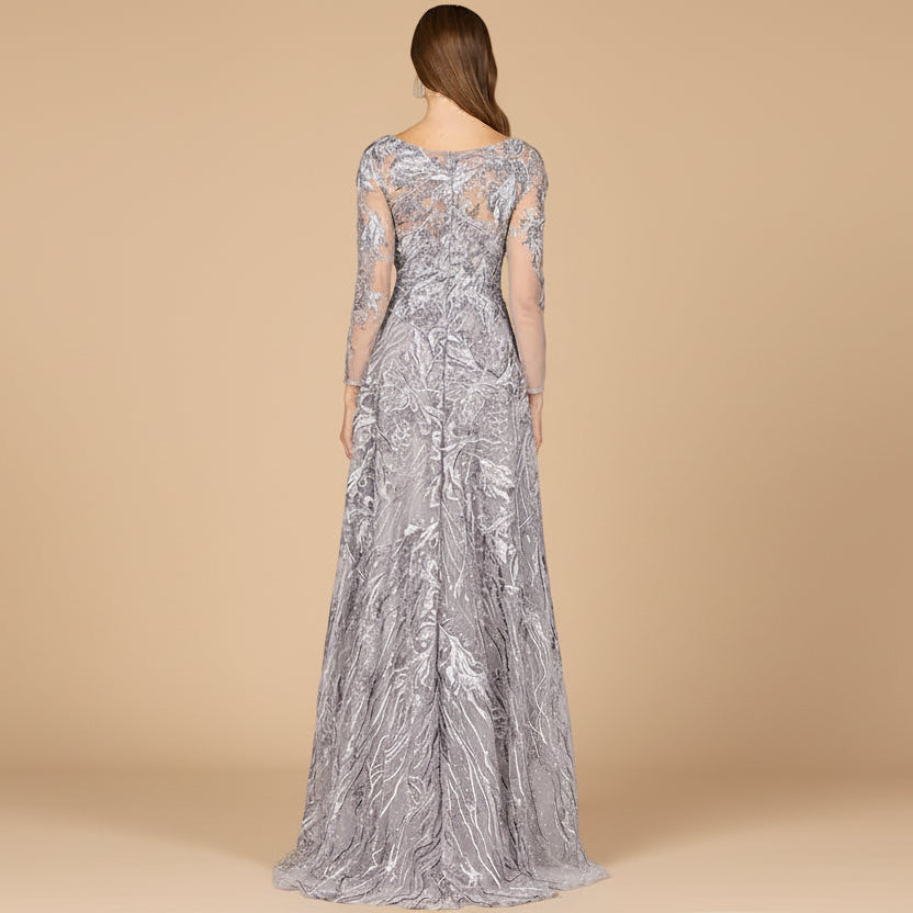 Long Sleeve Modest A-line Gown - JUSTLUXURY