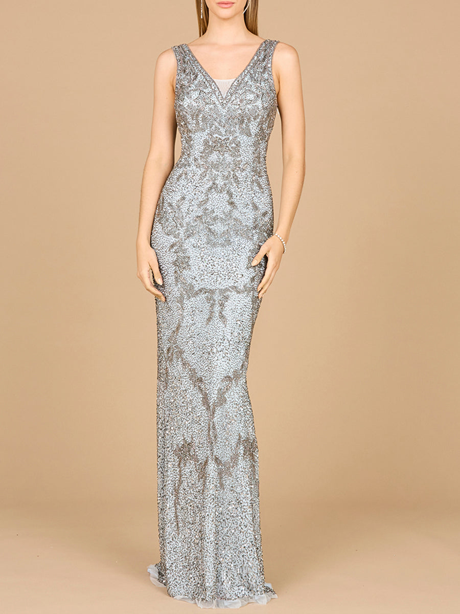 Cowl Back Classy Beaded Dress - JUSTLUXURY