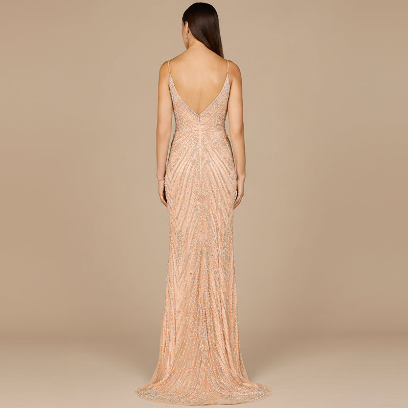 Spaghetti Strap Beaded Dress - JUSTLUXURY
