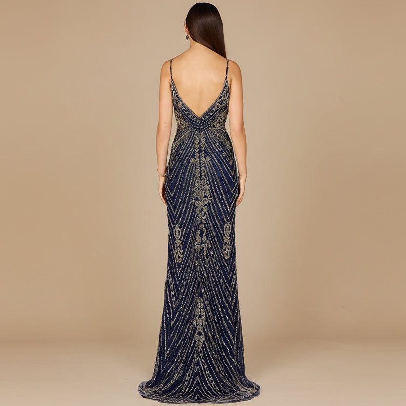 Spaghetti Strap Beaded Dress - JUSTLUXURY
