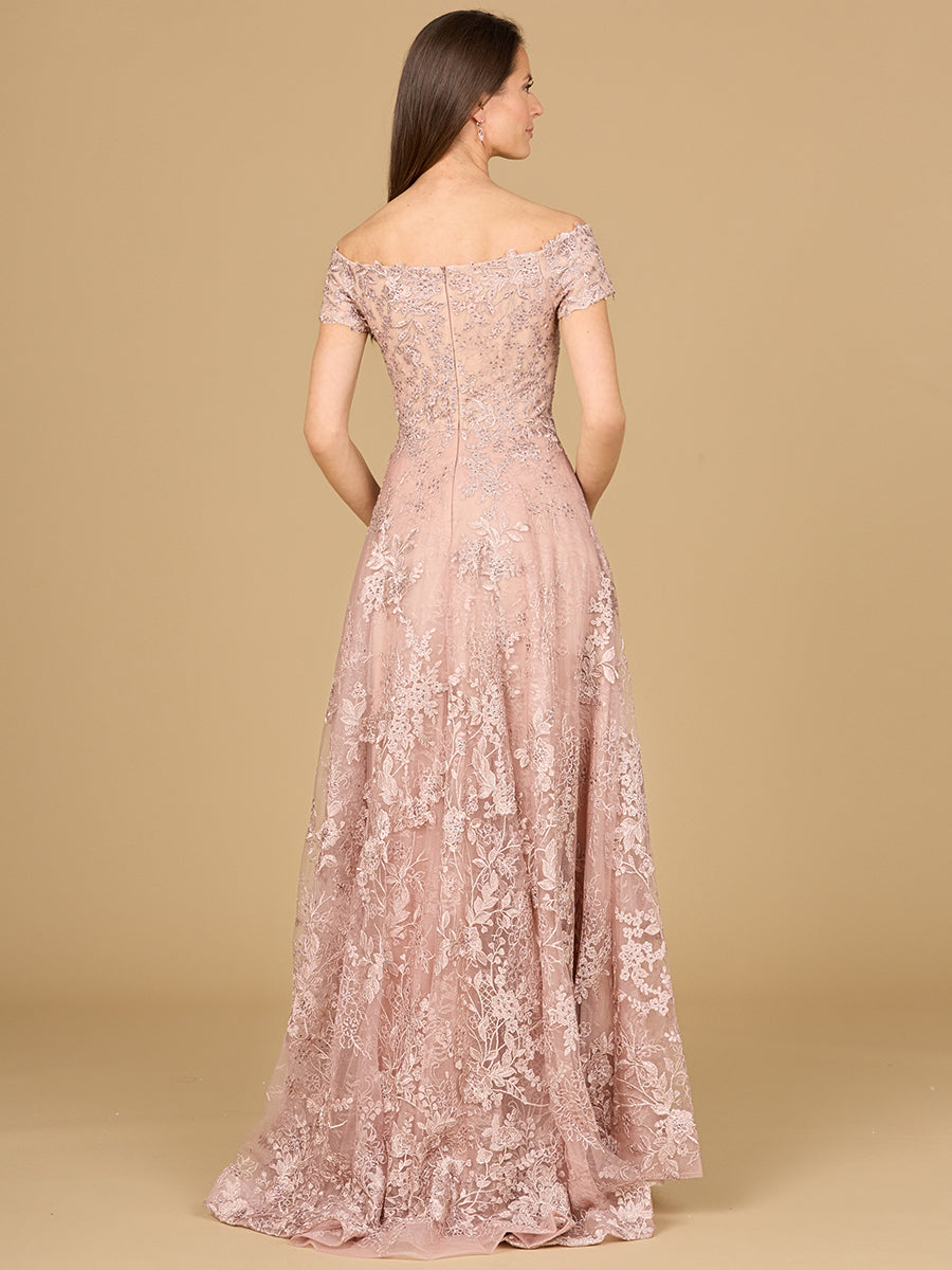 Off Shoulder A-Line Gown | Lara 29122 - JUSTLUXURY