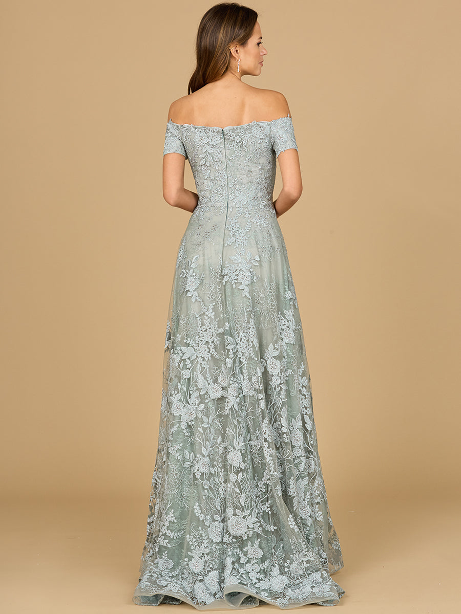 Off Shoulder A-Line Gown | Lara 29122 - JUSTLUXURY