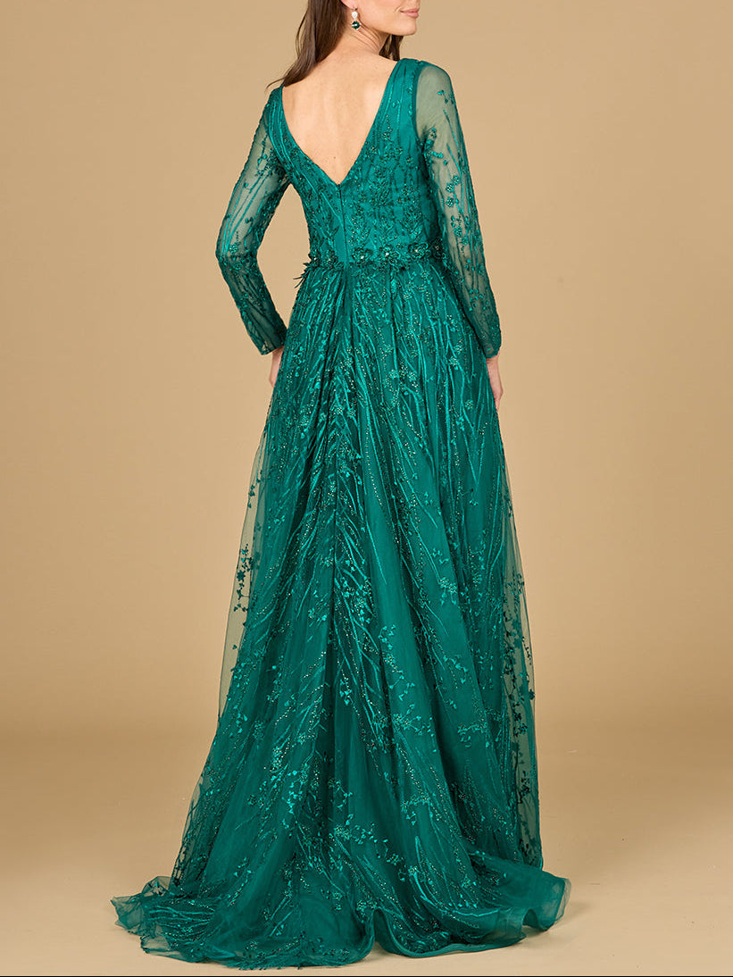 Elegant Overskirt Dress with Long Sleeves - JUSTLUXURY