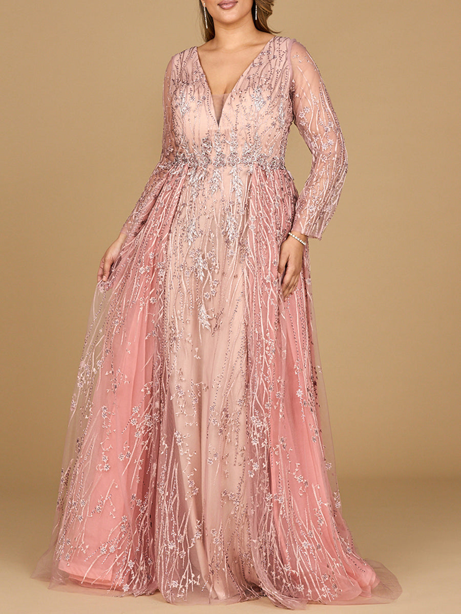 Elegant Overskirt Dress with Long Sleeves - JUSTLUXURY