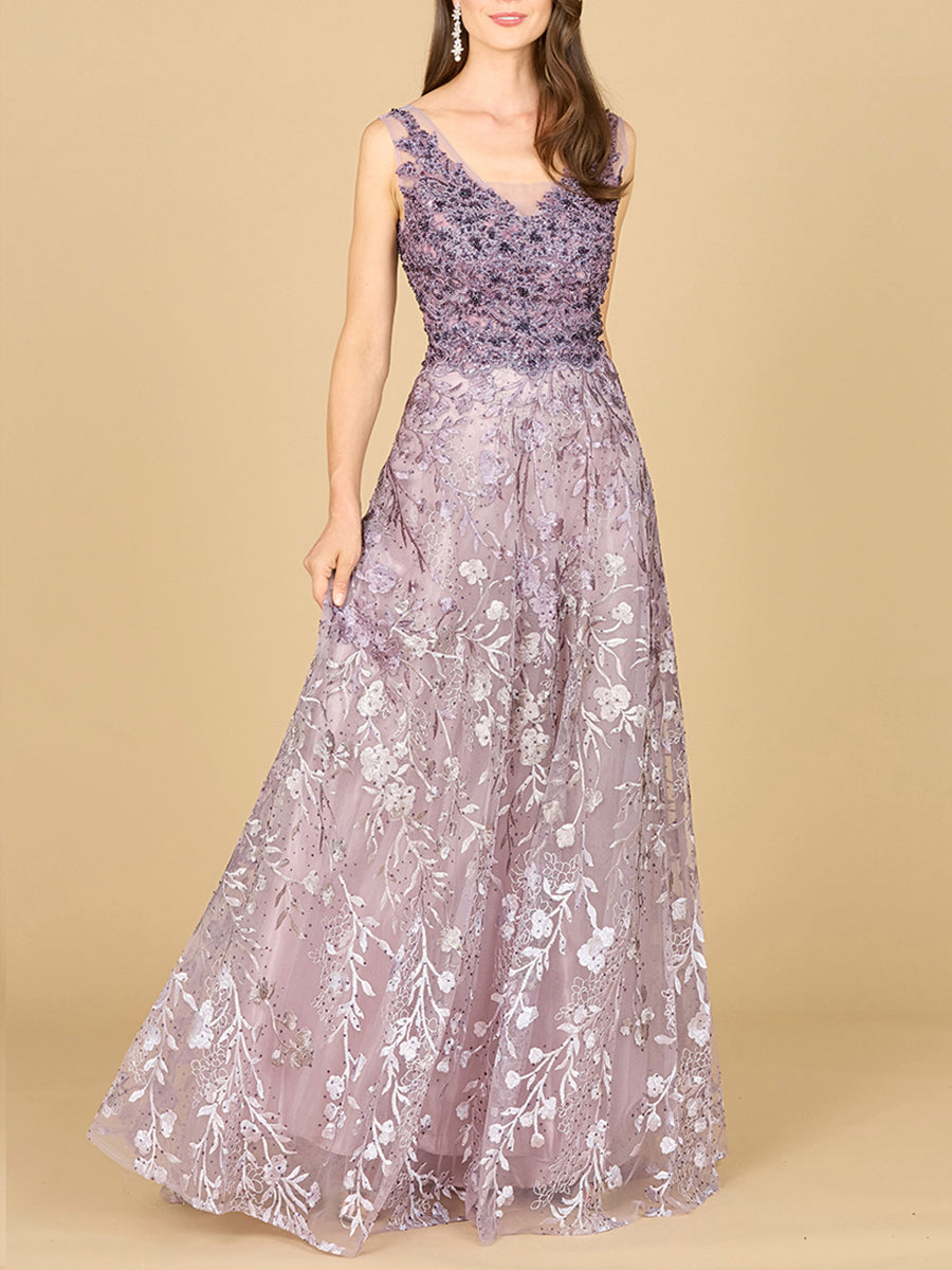 Ombre Lace Ballgown - JUSTLUXURY