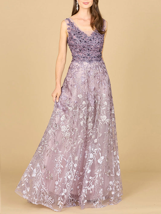 Ombre Lace Ballgown - JUSTLUXURY