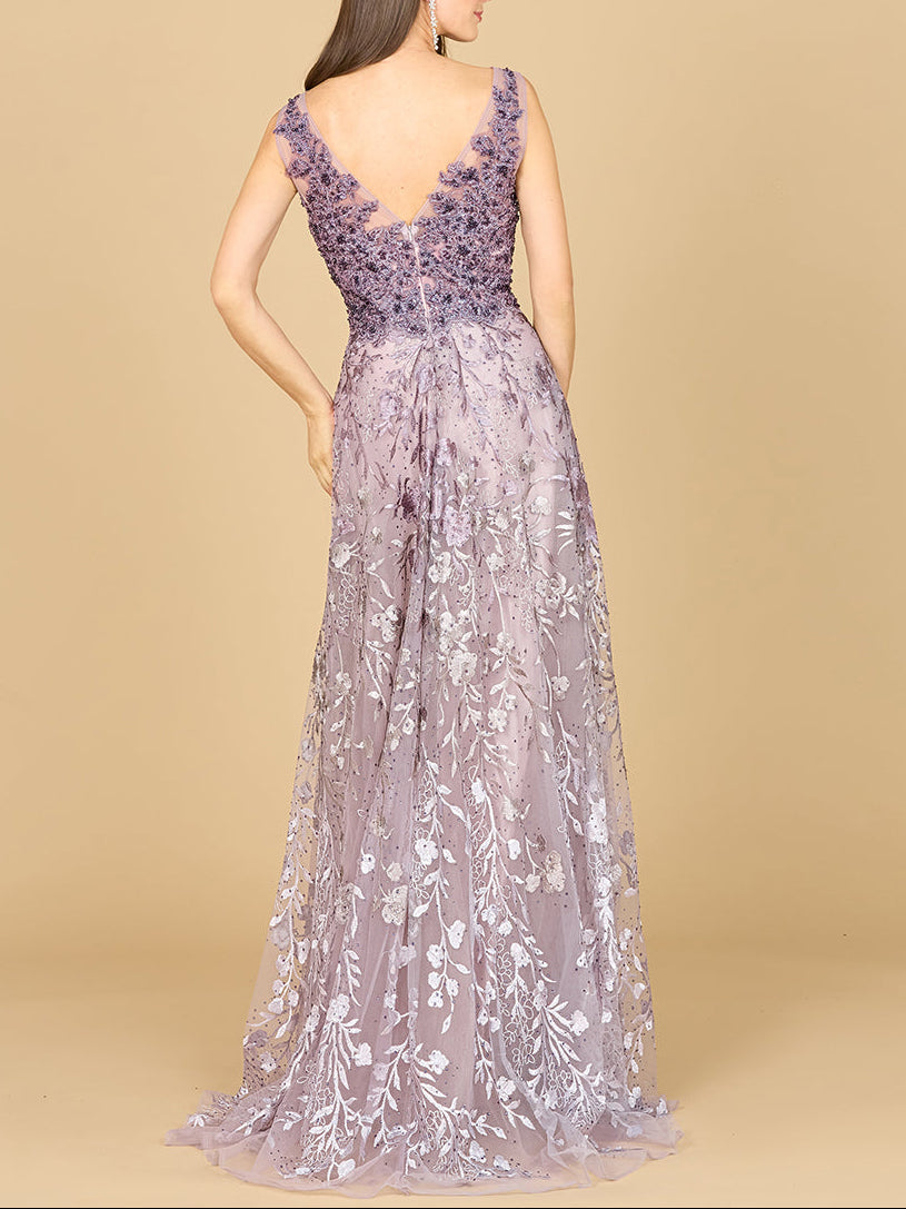 Ombre Lace Ballgown - JUSTLUXURY