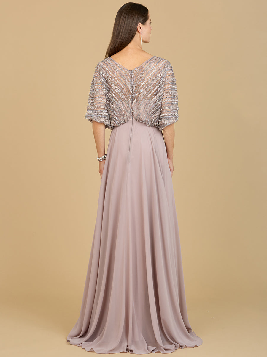 Chiffon A-line Long Gown - JUSTLUXURY
