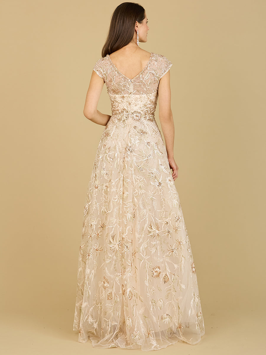 Lace Embellished A-Line Dress - JUSTLUXURY