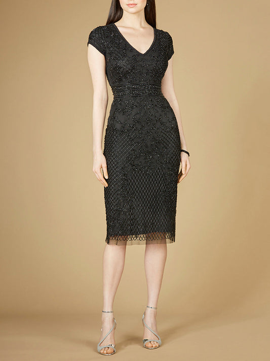 Cap Sleeve Midi Gown  - OUTLET - JUSTLUXURY