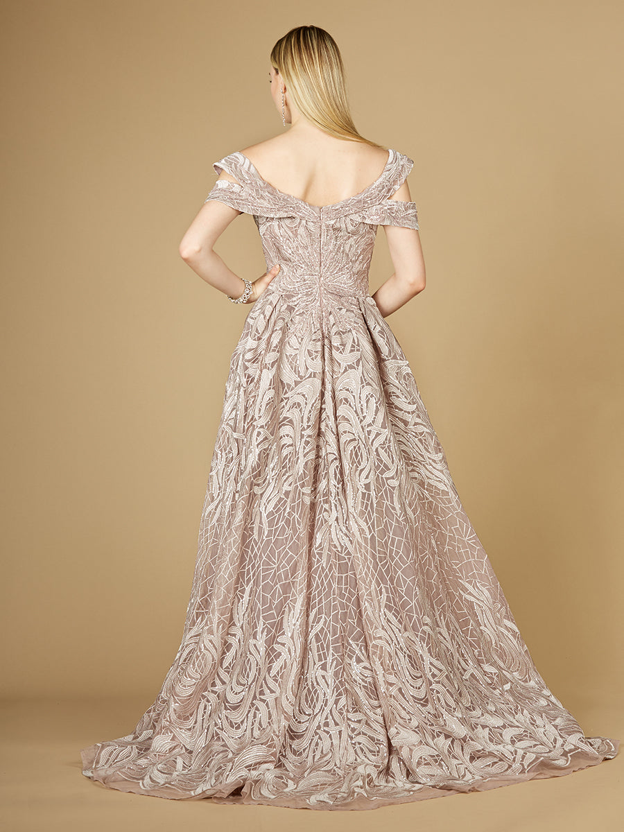 Off Shoulder Mermaid Lace Gown with Overskirt - JUSTLUXURY