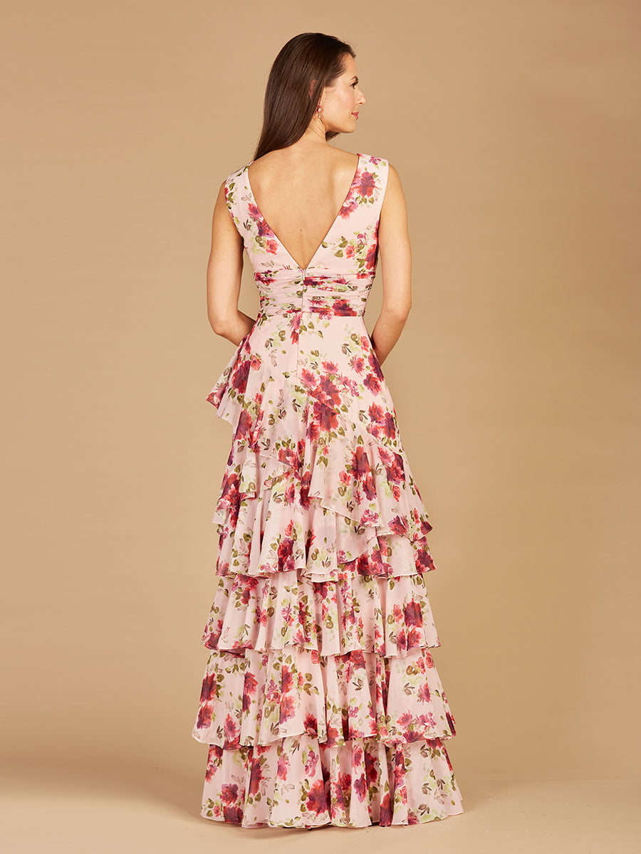 Ruffle Skirt Print Dress - OUTLET - JUSTLUXURY