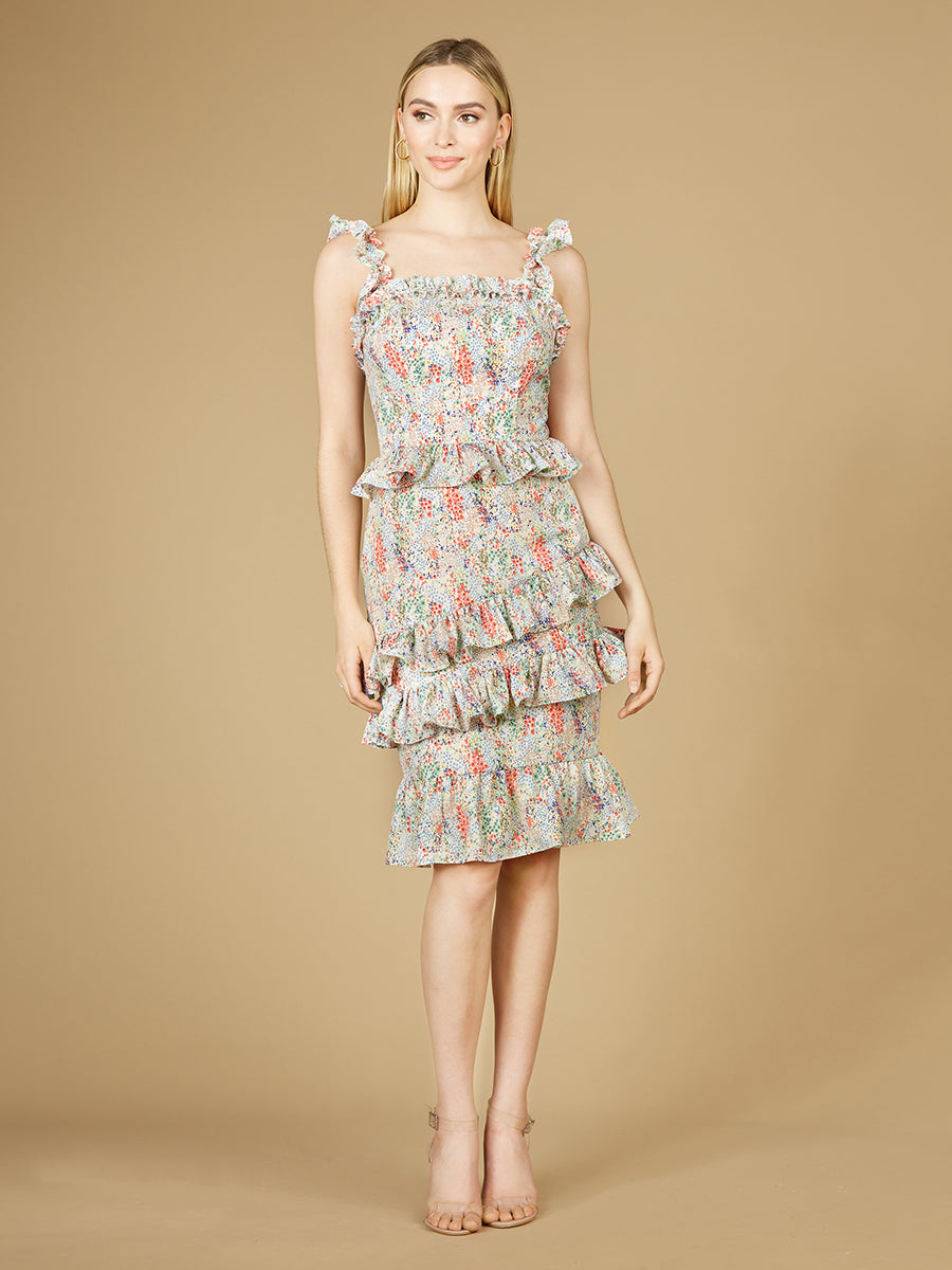 Print Midi Length Dress - OUTLET - JUSTLUXURY