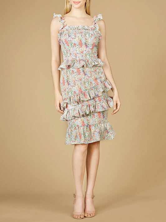Print Midi Length Dress - OUTLET - JUSTLUXURY