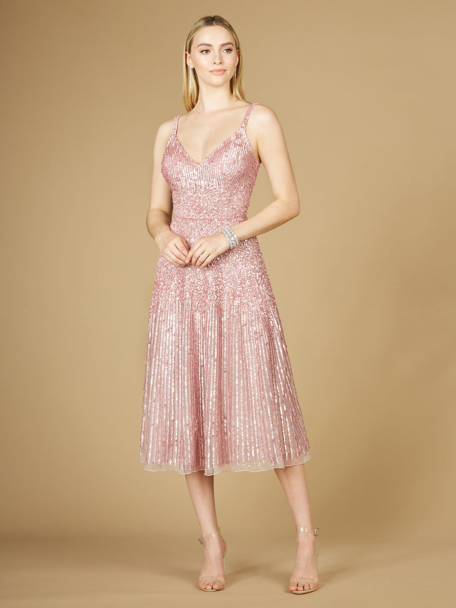 Flowing, Sequin Midi Dress - JUSTLUXURY