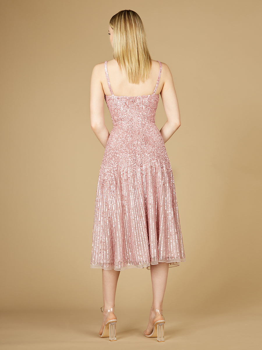 Flowing, Sequin Midi Dress - JUSTLUXURY