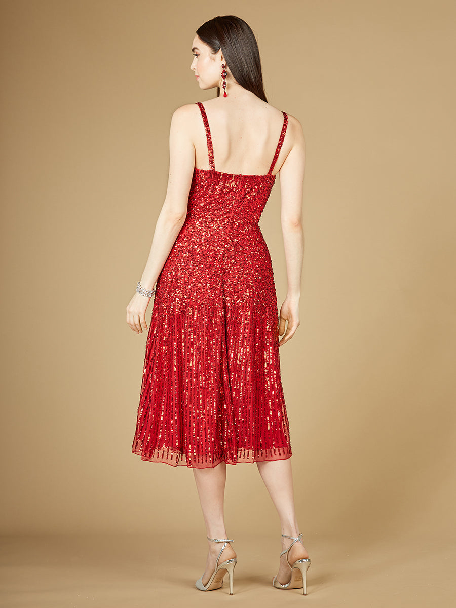 Flowing, Sequin Midi Dress - JUSTLUXURY