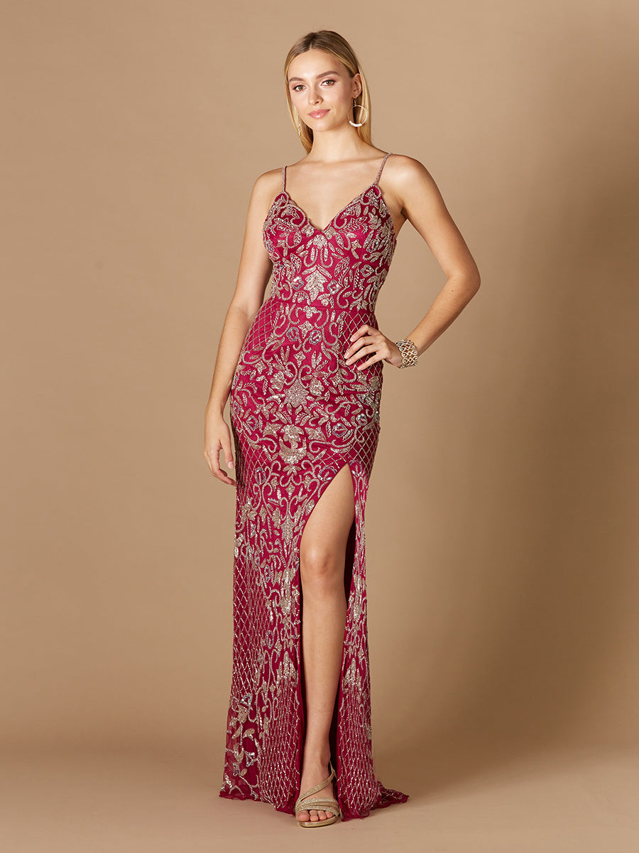 Beaded Tank Dress with Slit  - OUTLET - JUSTLUXURY