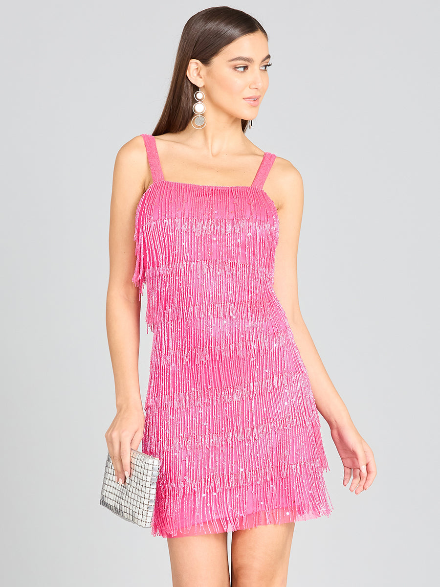 Lara 29488 - Beaded Fringe Cocktail Dress - JUSTLUXURY
