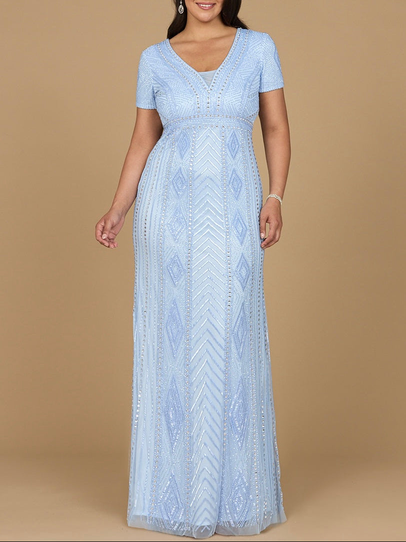 Lara 29606 - Closed Back, Cap Sleeve Dress - JUSTLUXURY