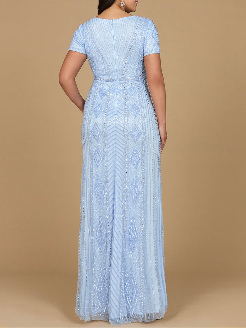 Lara 29606 - Closed Back, Cap Sleeve Dress - JUSTLUXURY