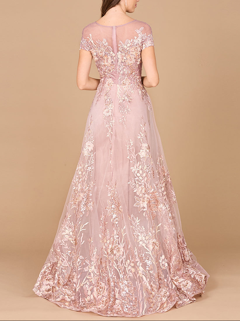 Beautiful Lace Applique A-line Ball Gown | Lara 29619 - JUSTLUXURY
