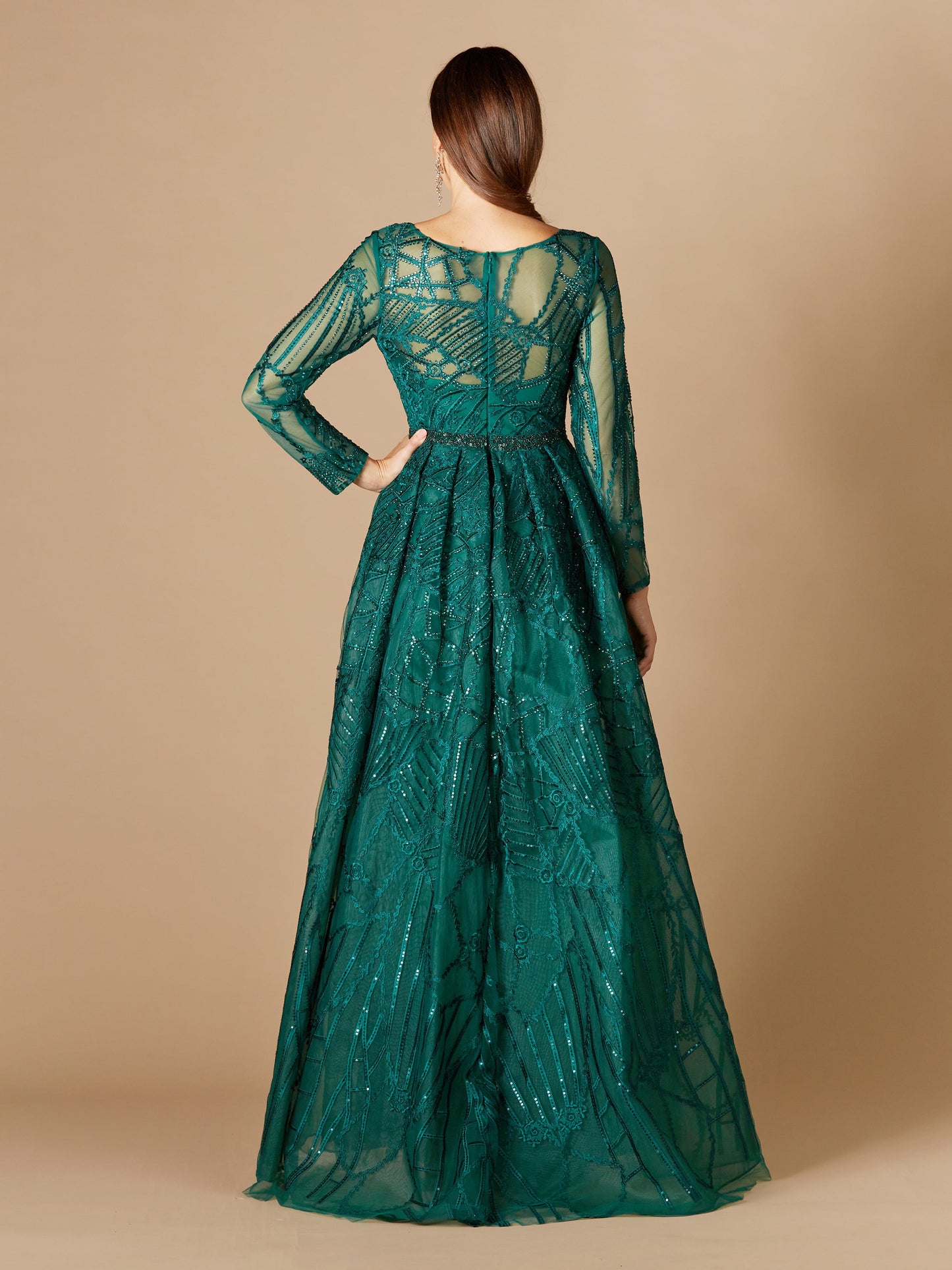 Lara 29633 - Gorgeous Overskirt Dress with Long Sleeves - JUSTLUXURY