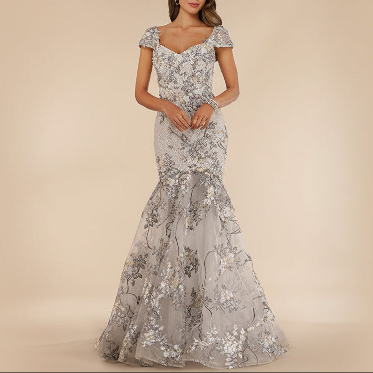 Lara 29642 - Cap Sleeve Mermaid Gown - JUSTLUXURY