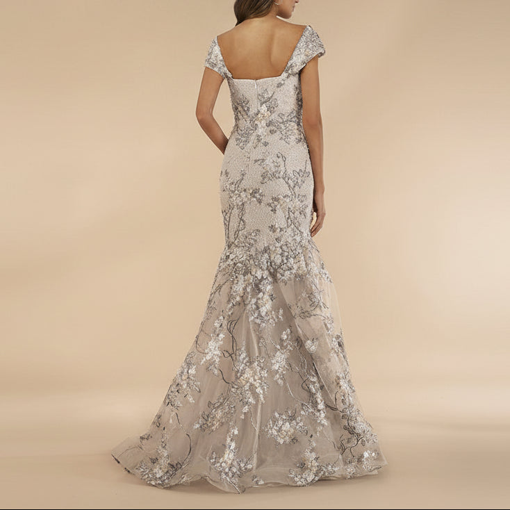 Lara 29642 - Cap Sleeve Mermaid Gown - JUSTLUXURY
