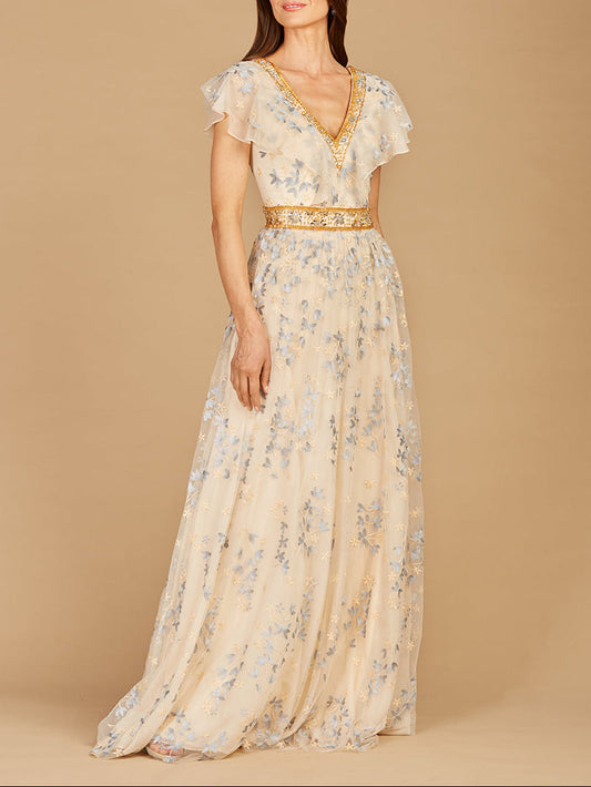 Lara 29966 - Lace, V-Neck Dress - JUSTLUXURY