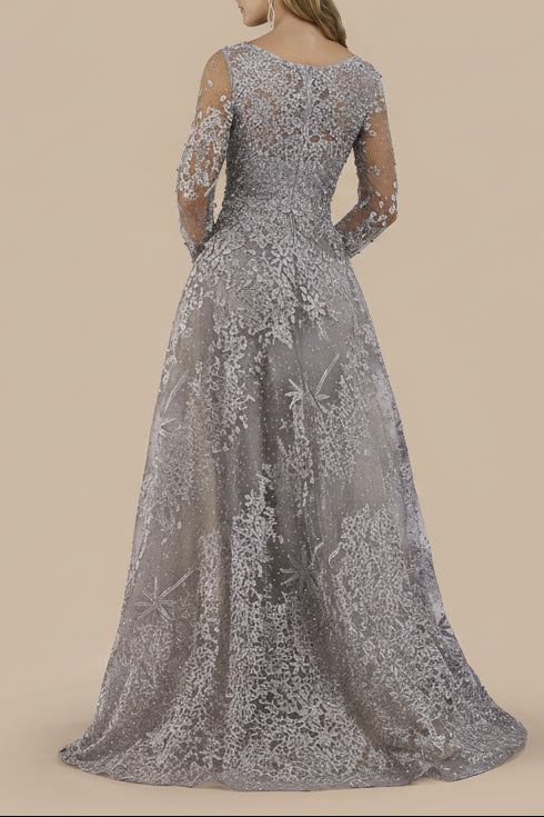 Lara 29759 - Long Sleeves Ballgown Fully Embellished - JUSTLUXURY
