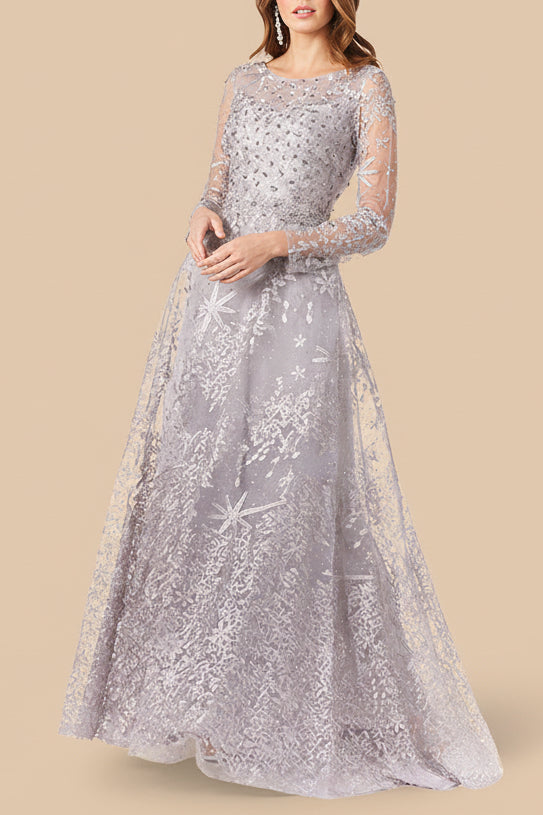 Lara 29759 - Long Sleeves Ballgown Fully Embellished - JUSTLUXURY
