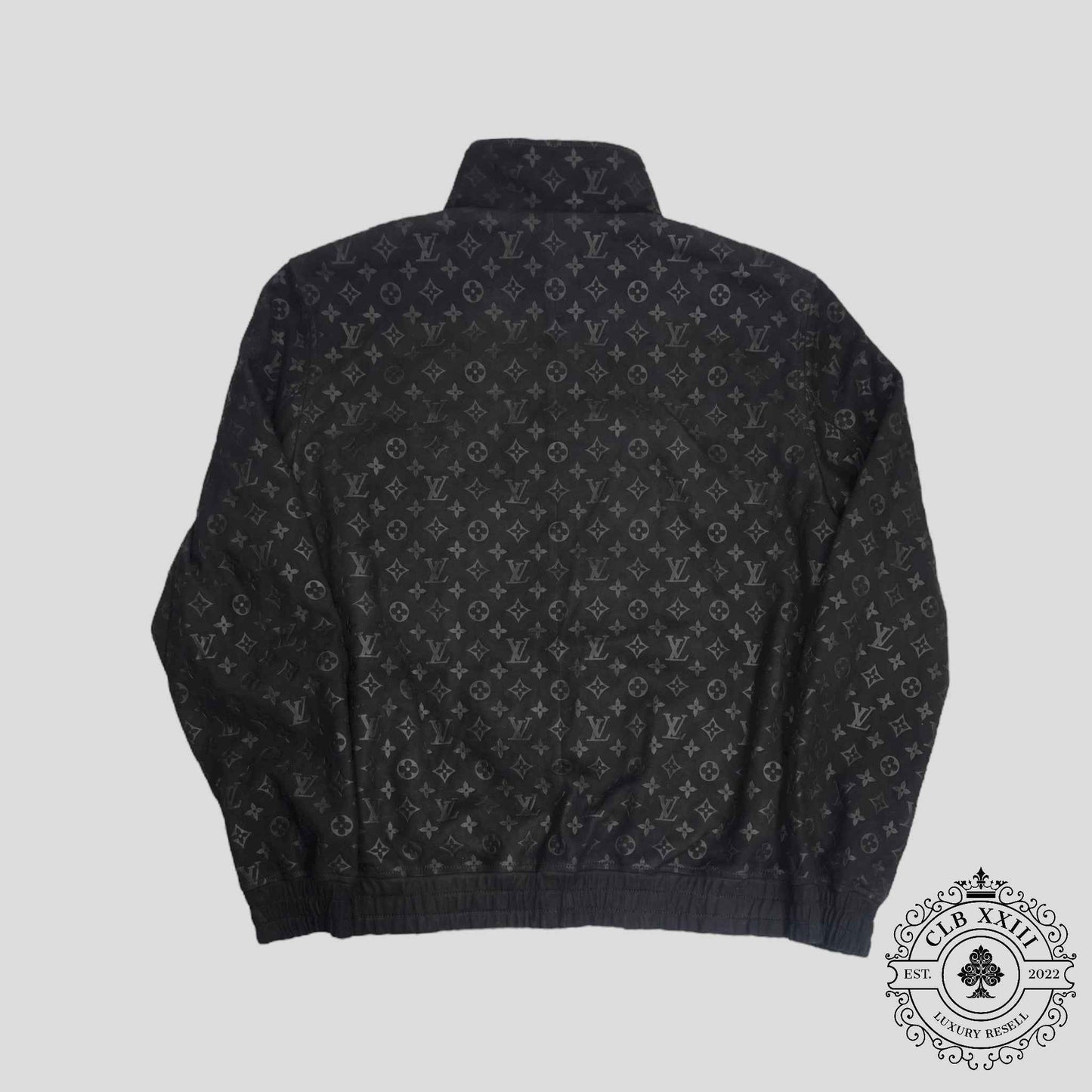 Louis Vuitton Monogram Embossed Tracksuit Jacket in Black