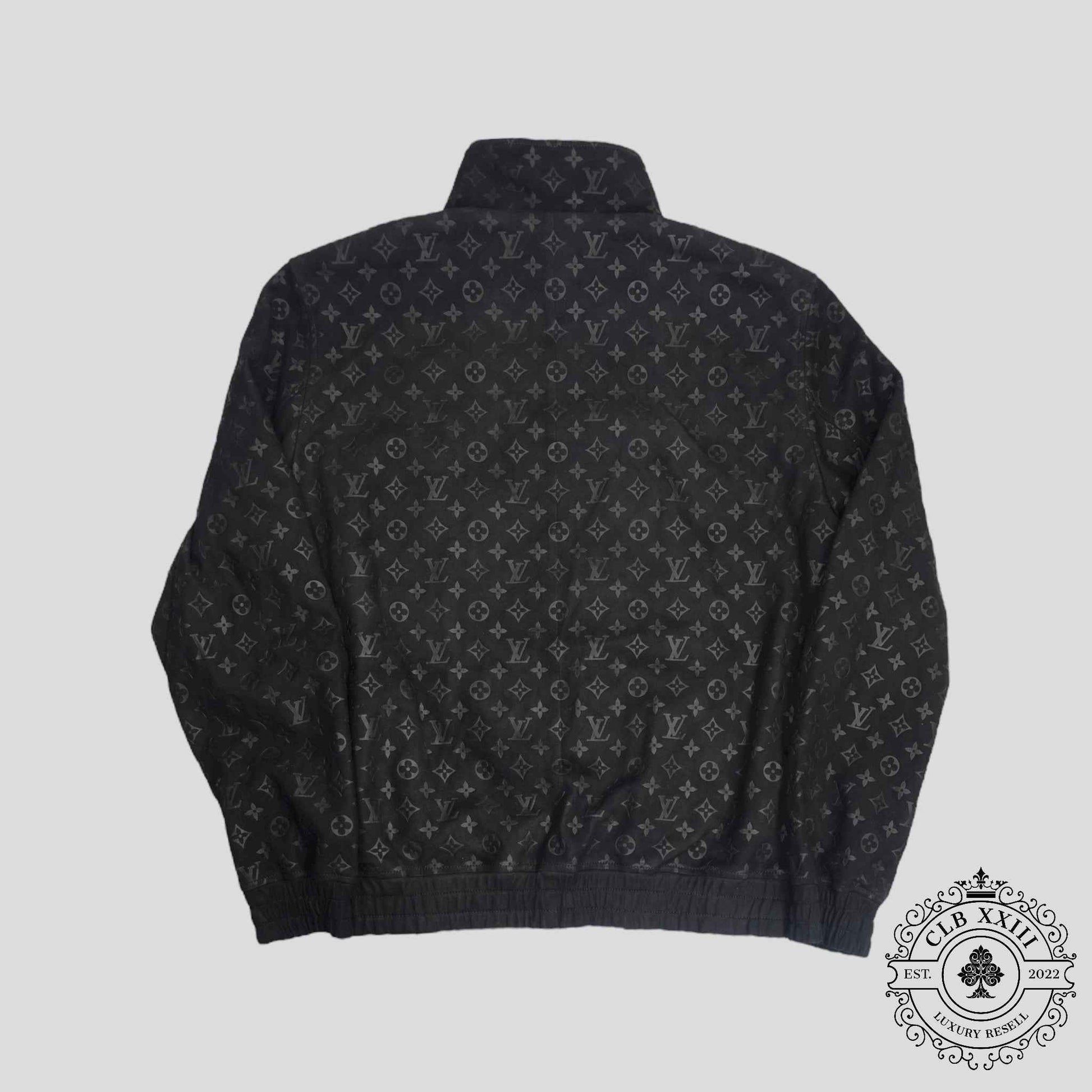 Louis Vuitton Monogram Embossed Tracksuit Jacket in Black