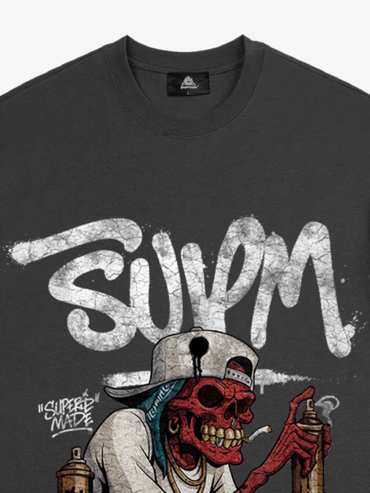 Street Trendy Skull Spray-Paint Graffiti Master T-Shirt
