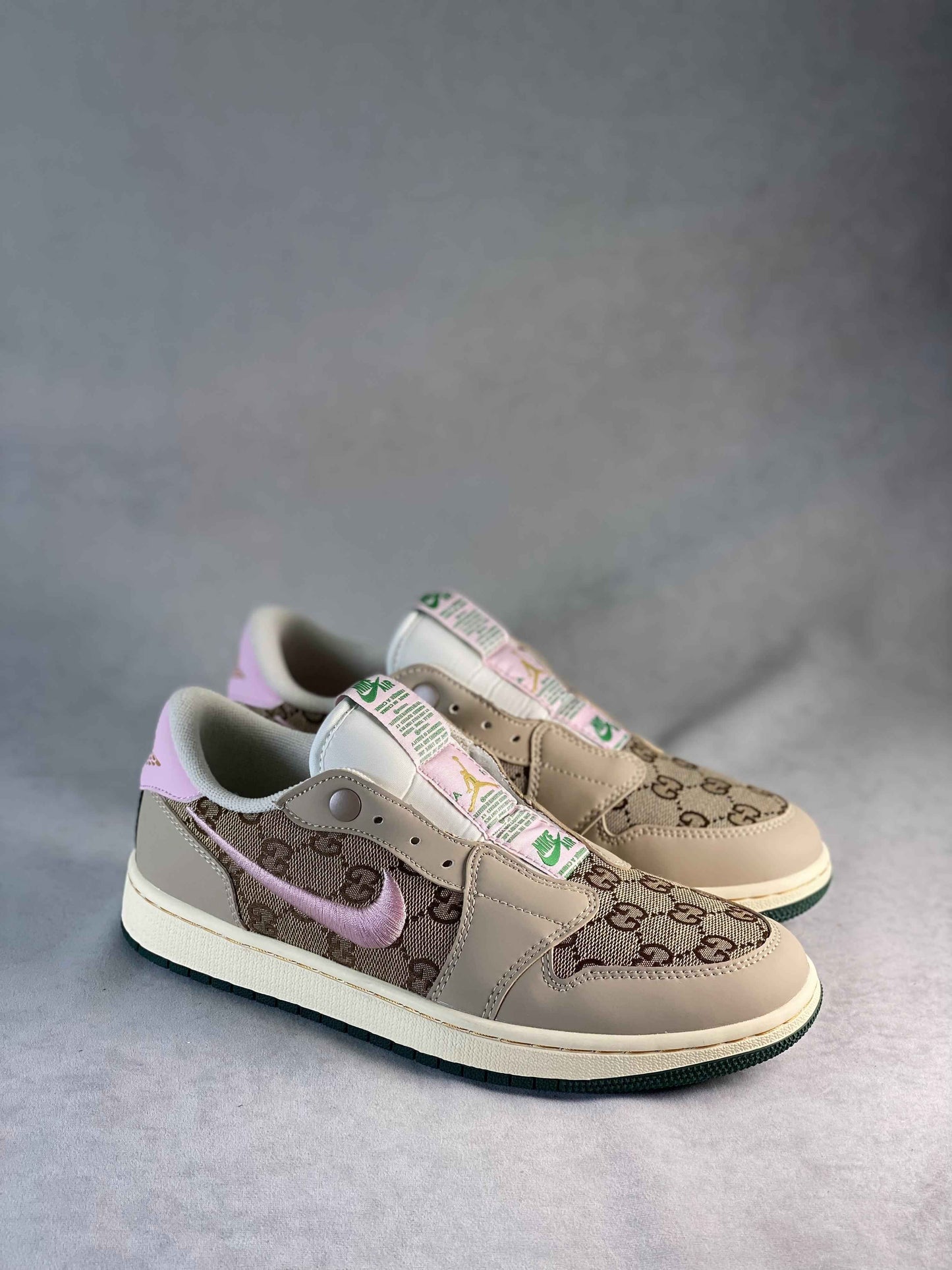 Custom GG x Air Jordan 1 Retro Low Slip AJ1 AV3918-398 SneakerNational