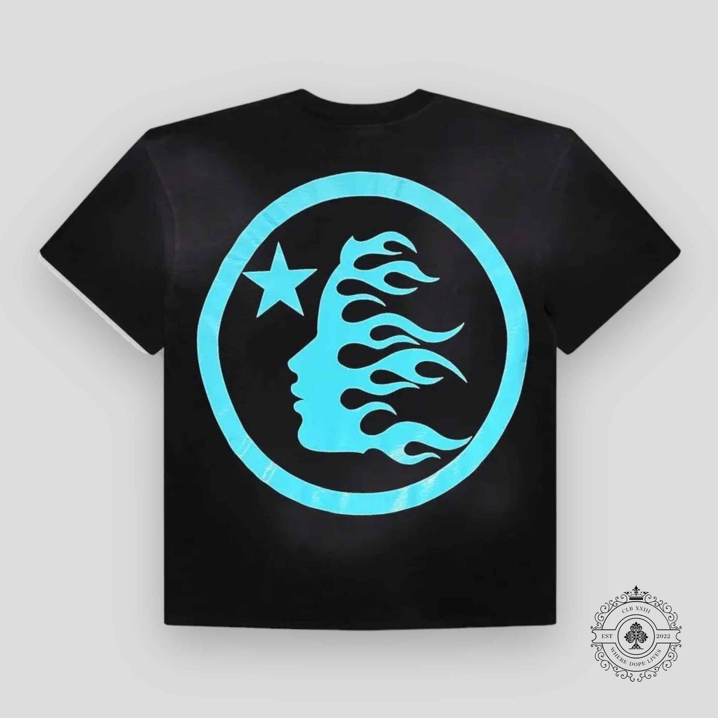 Hellstar Sport Logo Gel T-shirt in Black / Aqua