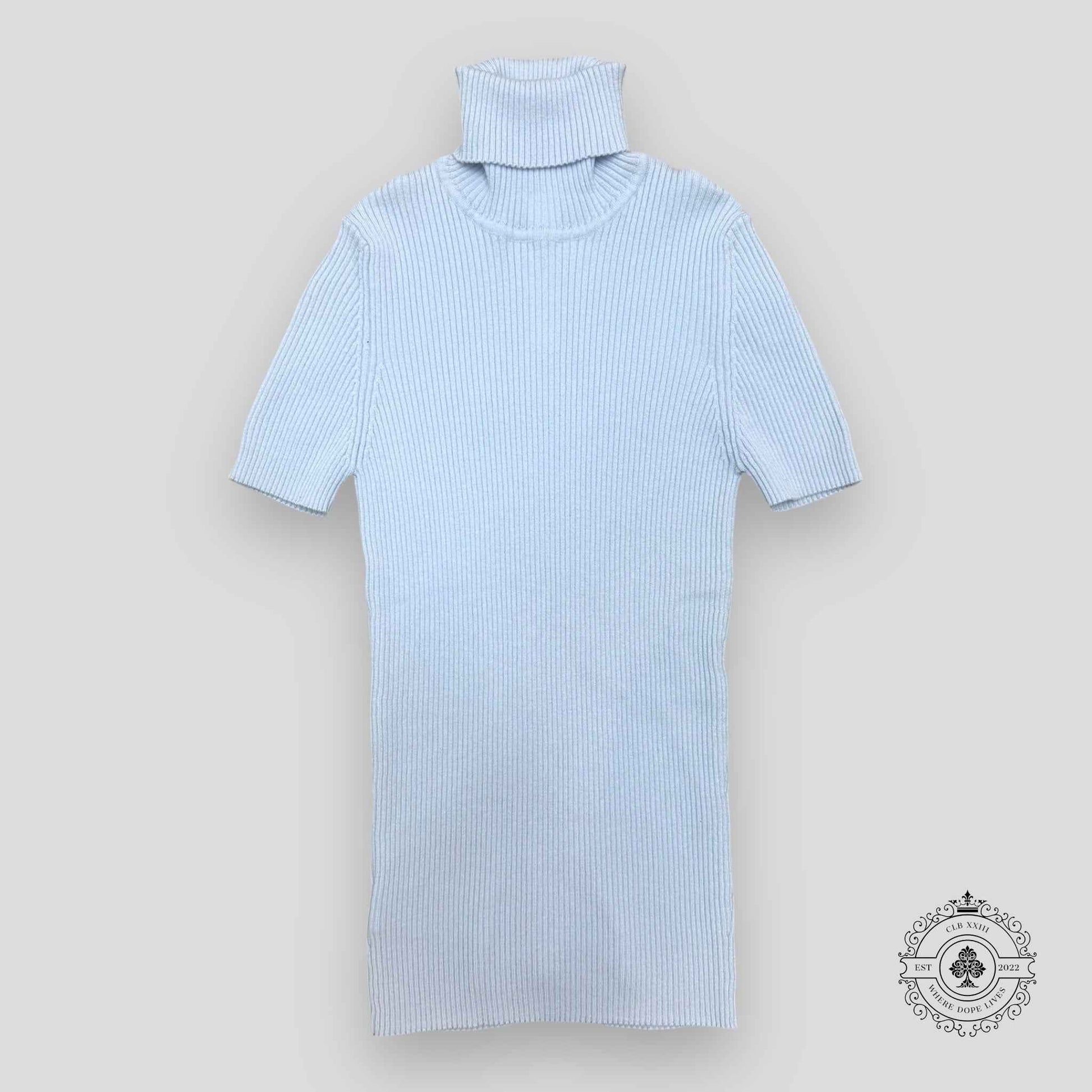 Chrome Hearts Cashmere Short-Sleeve Sweater in Blue