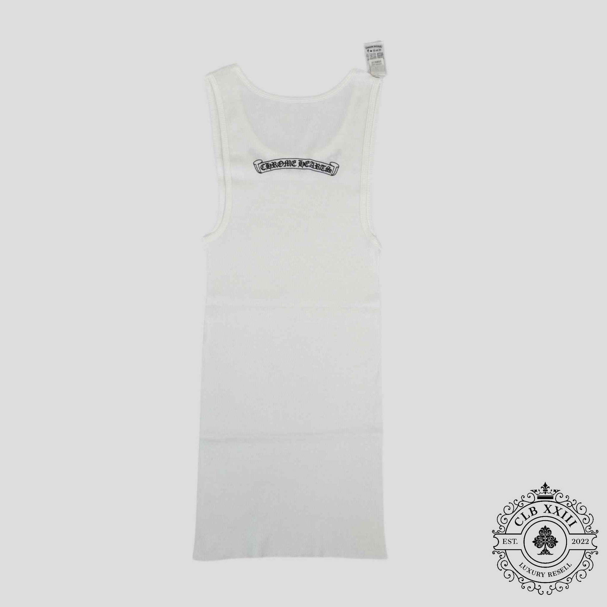 Chrome Hearts Neck Logo Tank Top in White