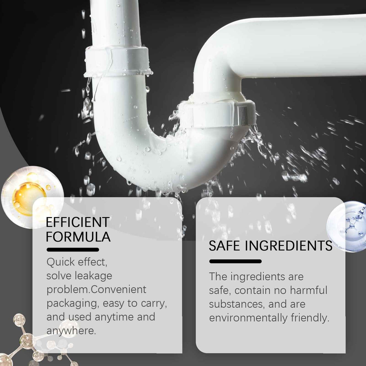 Jue-Fish Leak Sealing Adhesive Spray, Household Instant Seal Leak Sealing Adhesive Spray