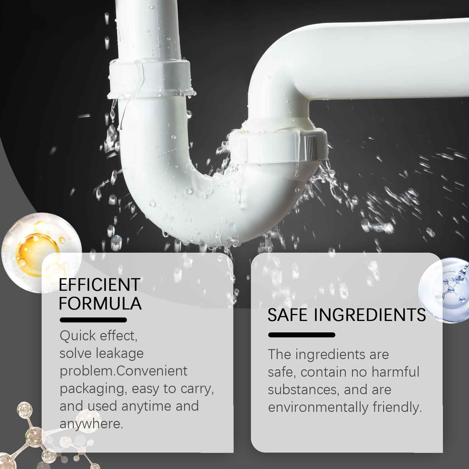 Jue-Fish Leak Sealing Adhesive Spray, Household Instant Seal Leak Sealing Adhesive Spray