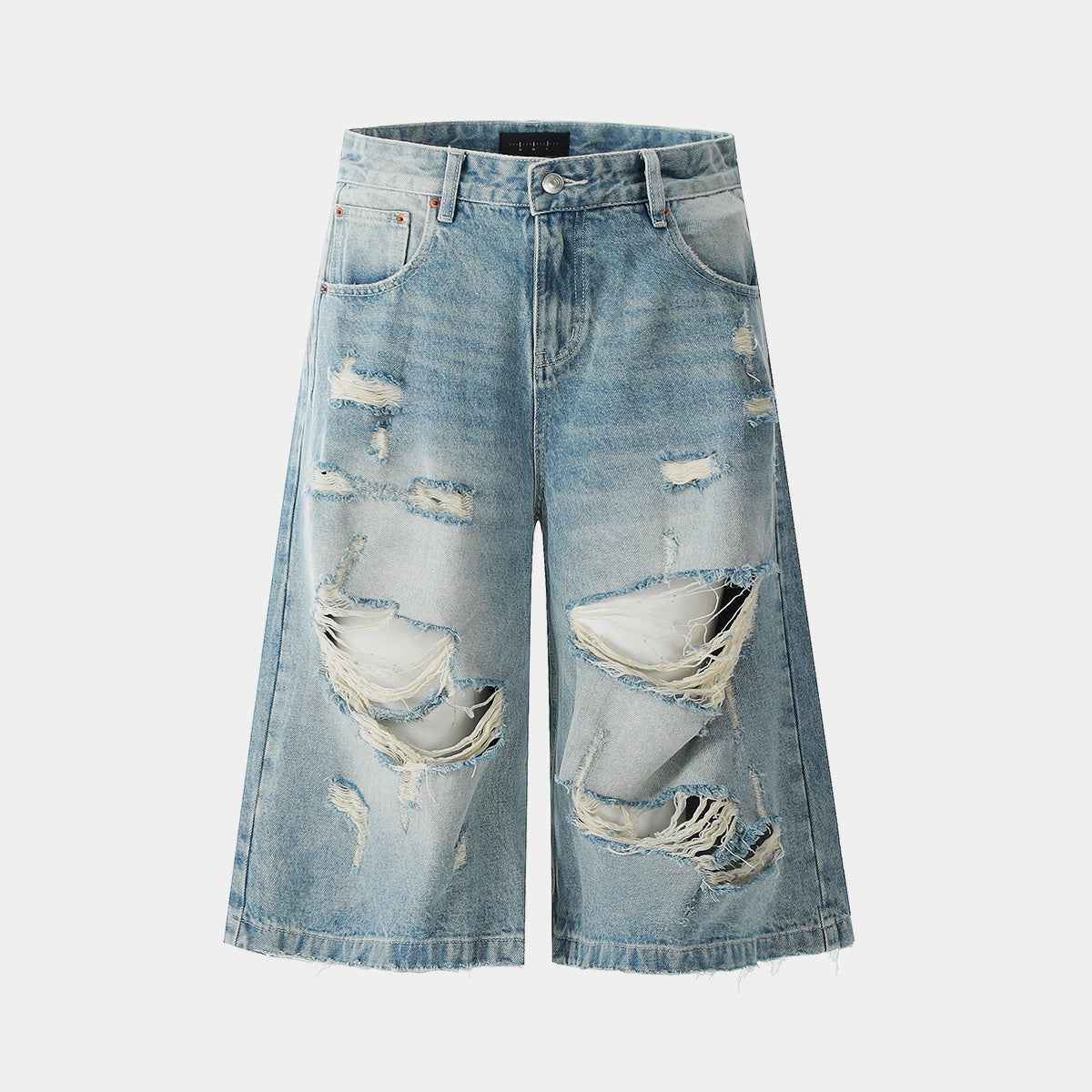 Ripped Washed | Wide-Leg Shorts