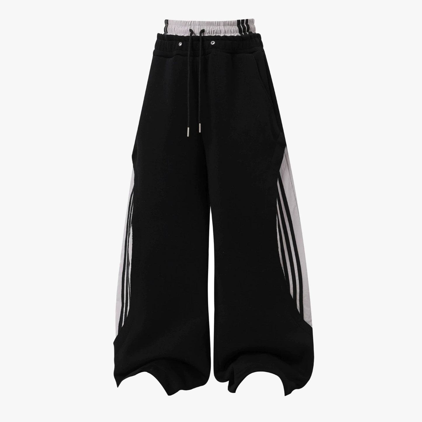 Striped Panel Wide Leg Sweatpants