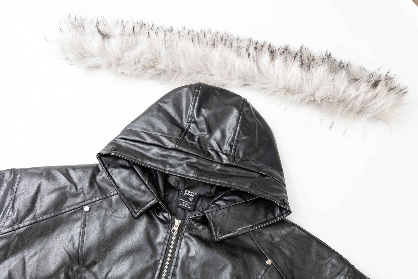 Moto Style | Faux Fur PU Jacket