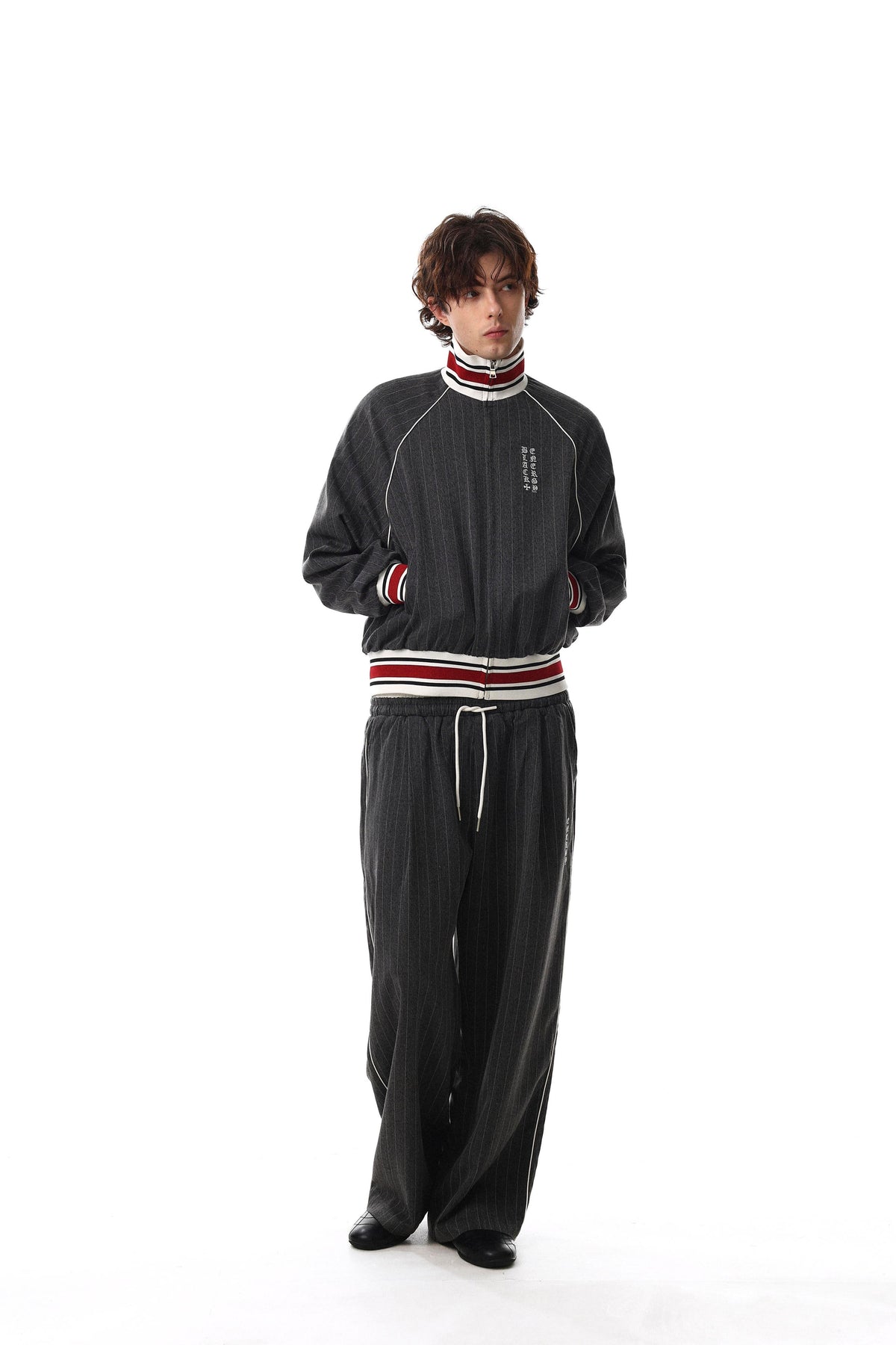 Varsity Pinstripe Track Jacket
