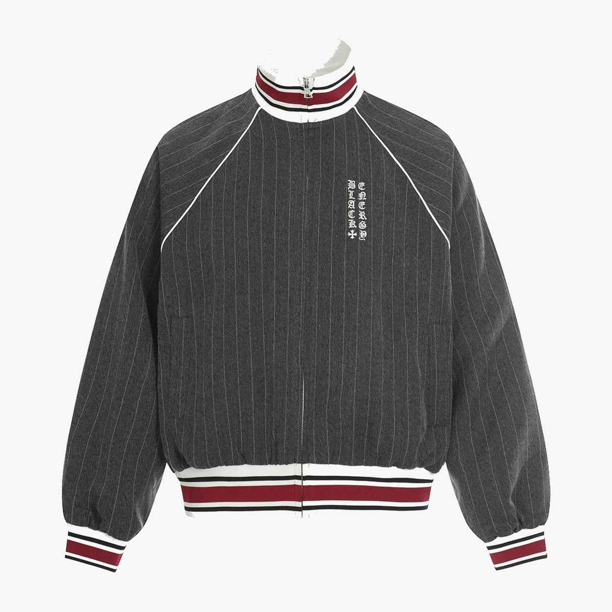 Pinstripe Vertical Embroidery Track Jacket
