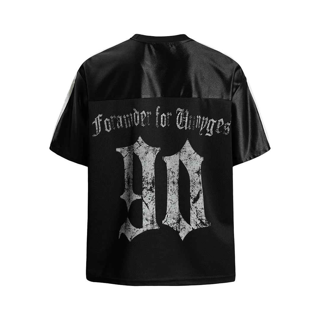 Gothic Chrome Mixed-Media Retro Jersey
