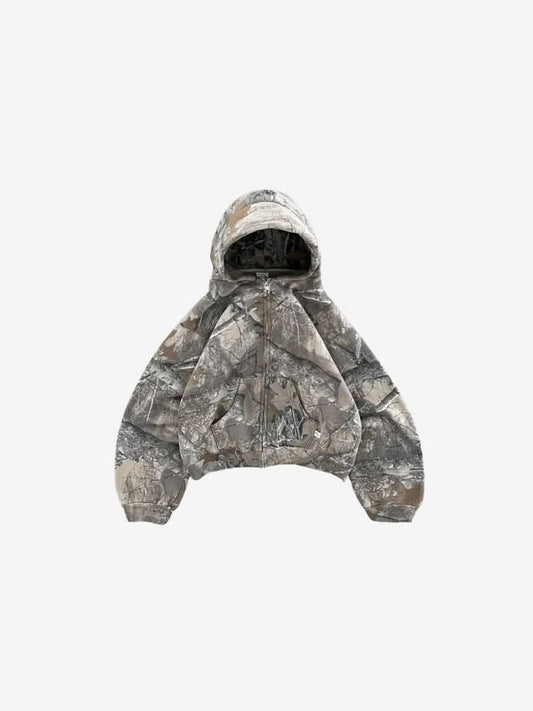 LUW "Karam" Heavy-Box Zip-Up Hoodie - Luxury 450GSM Earth-Tone Unisex Streetwear